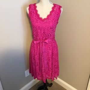 DVF Hot Pink Lace Dress - 4 NWT
